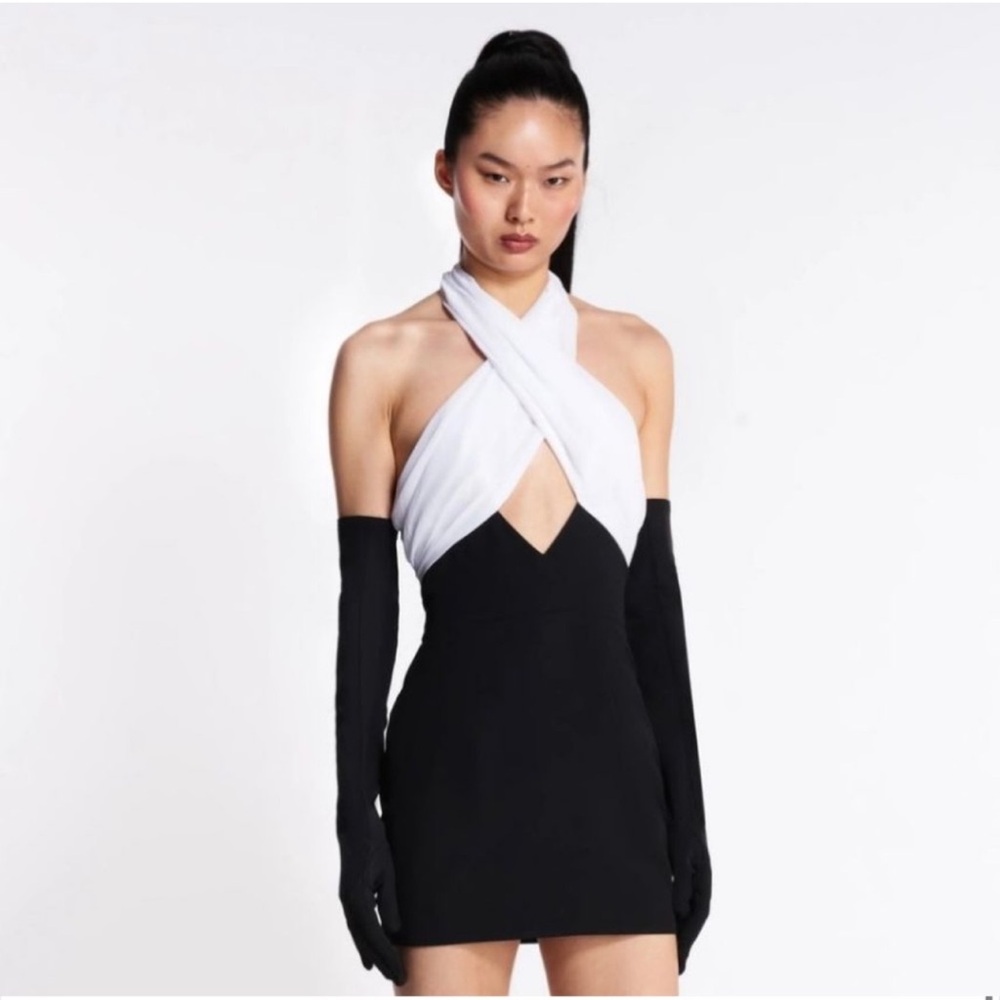 Miscreants NWT Aidrianna Mini Dress - Black / White - NO GLOVES - US SIZE 8